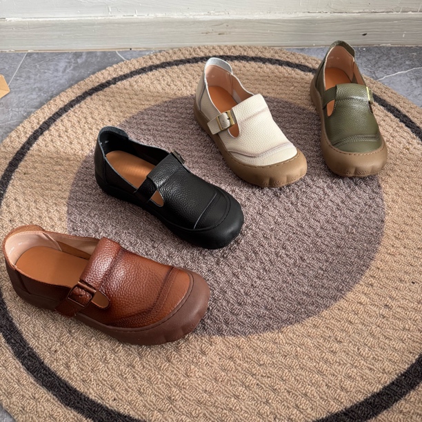 6238春秋中口厚底乐福鞋女春季单鞋复古百搭耐磨休闲风豆豆鞋时尚