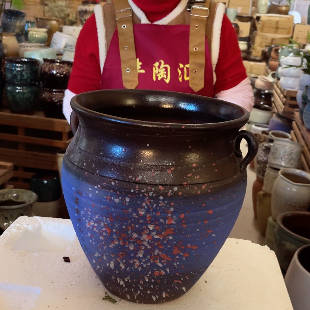 紫砂花盆高度26口径23