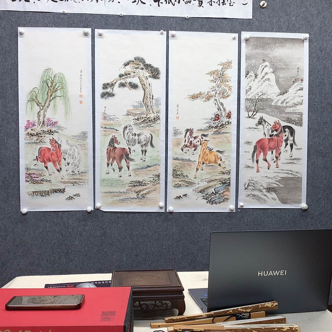 纸本手绘国画作品定制