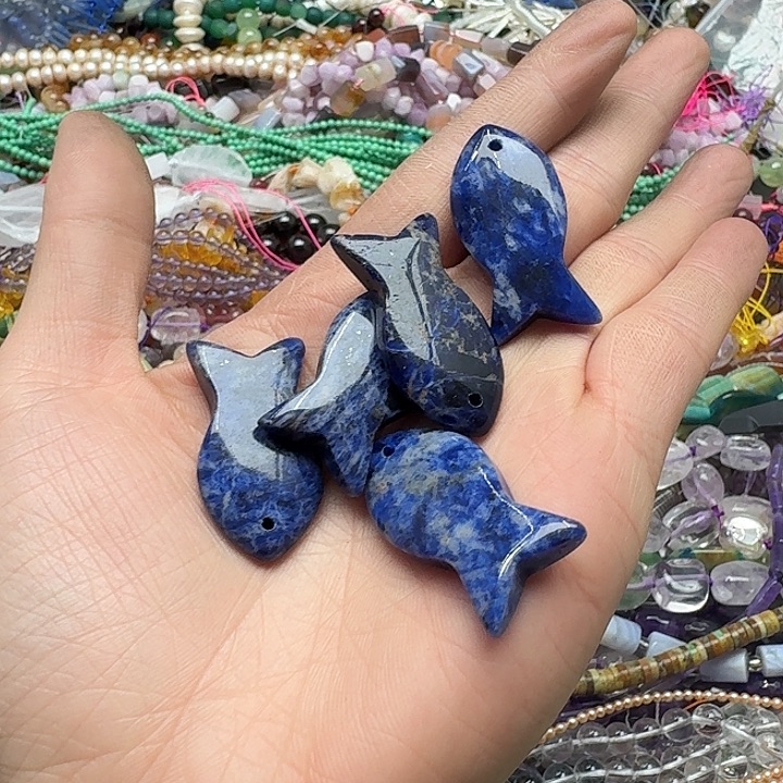 玛瑙/玉髓未镶嵌珠宝半成品一颗20x40m蓝纹石吊坠