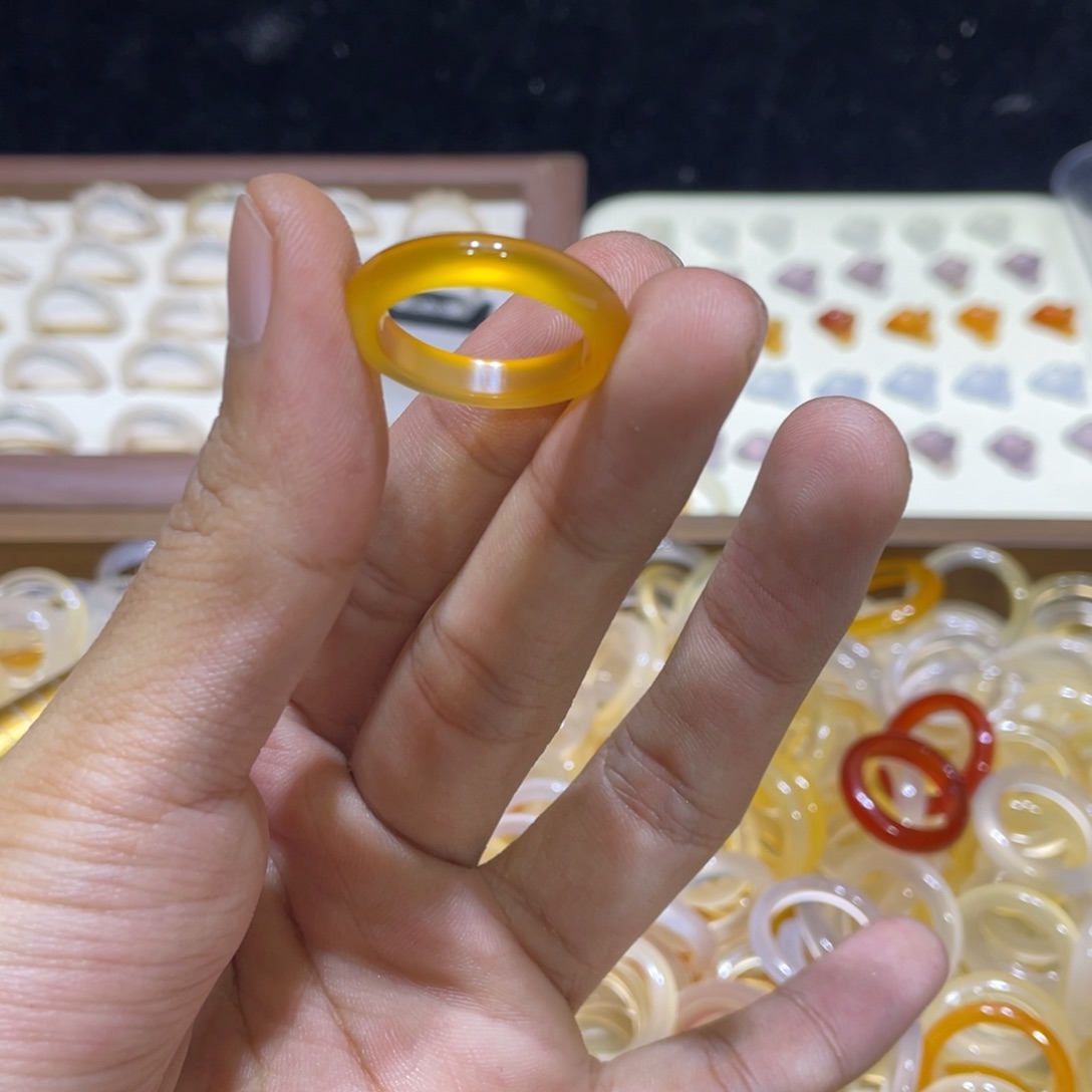 玛瑙/玉髓合金戒指40号港18