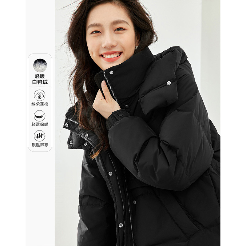 梵希蔓连帽羽绒服女冬新款高级感保暖显瘦外套气质50702/50800