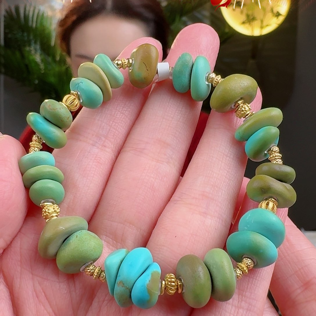 绿松石珠宝奇石18K金镶嵌