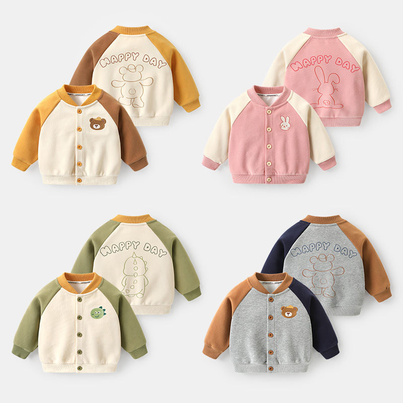 婴儿衣服休闲棒球服外套2025春装宝宝儿童小童卡通萌上衣潮Y8631