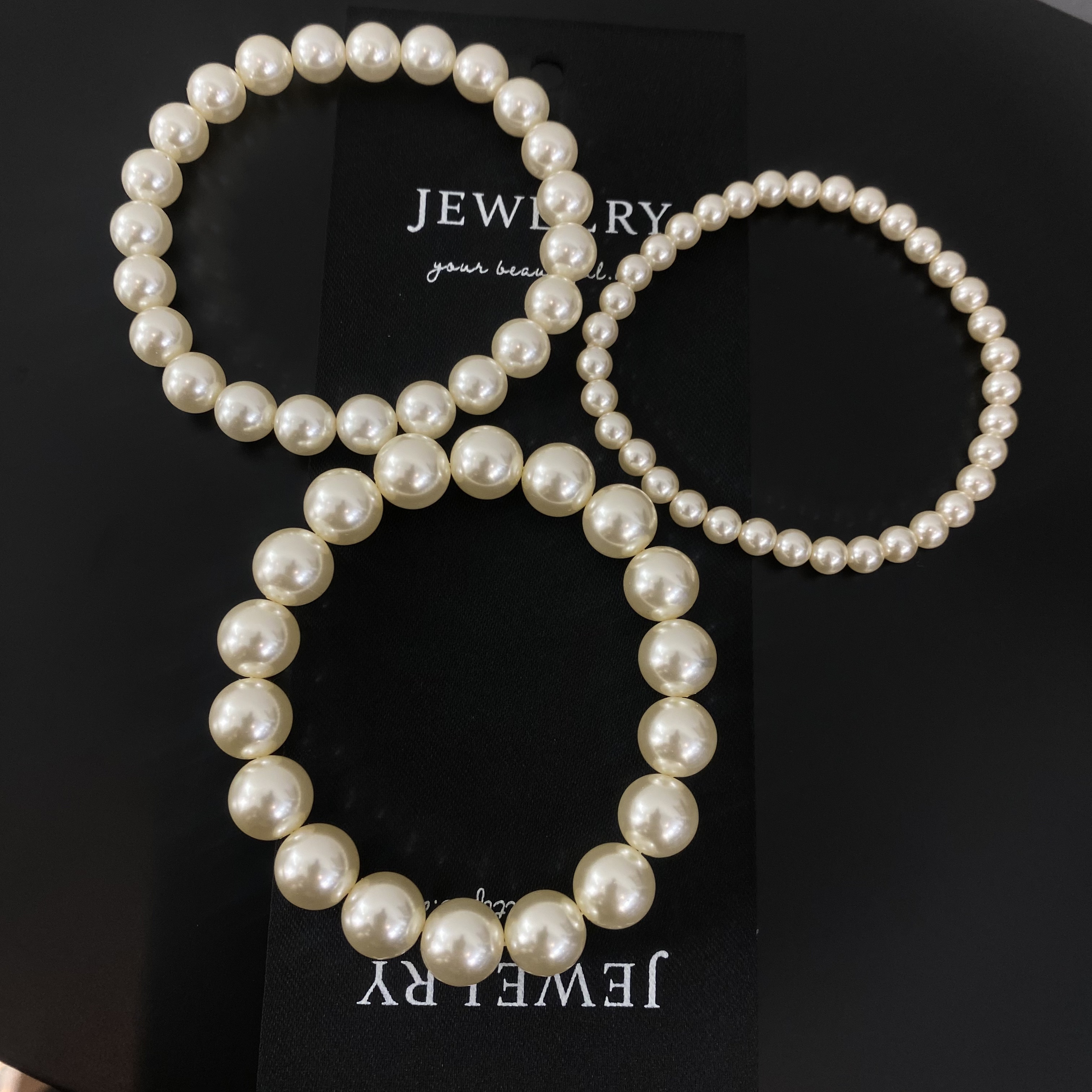 非金属手链 素款施家白玫瑰玻璃珠珠手链女轻奢小众MM12/80