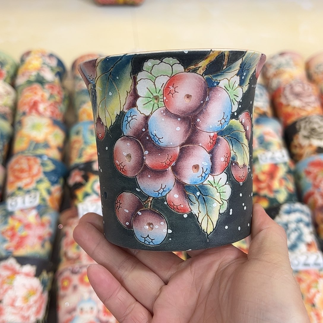 景德镇炫彩手绘口10.5高10