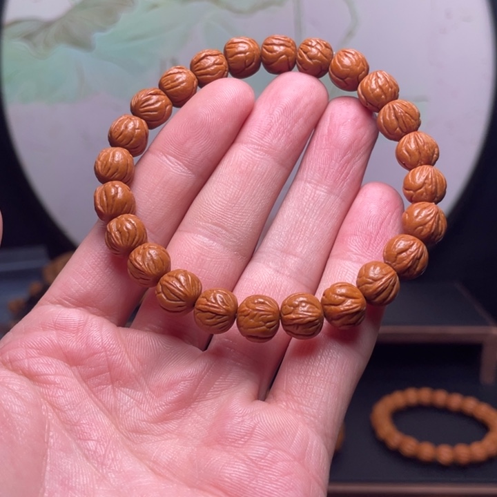 桃核手串10玉龙脊手串