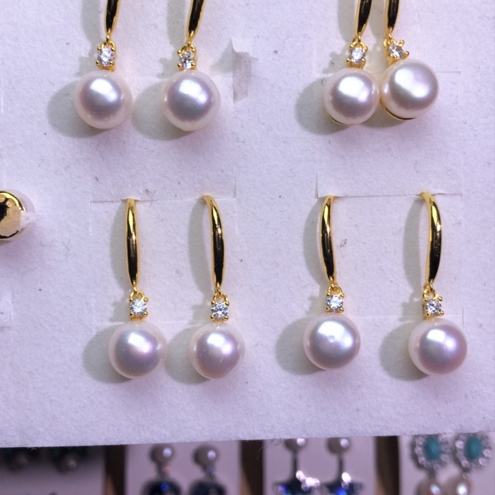 淡水珍珠耳饰银S925镶嵌