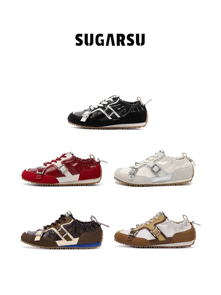 SugarSu/酥履【景致】德训拼色搭扣阿甘鞋2501270001（SSS-S1986W）