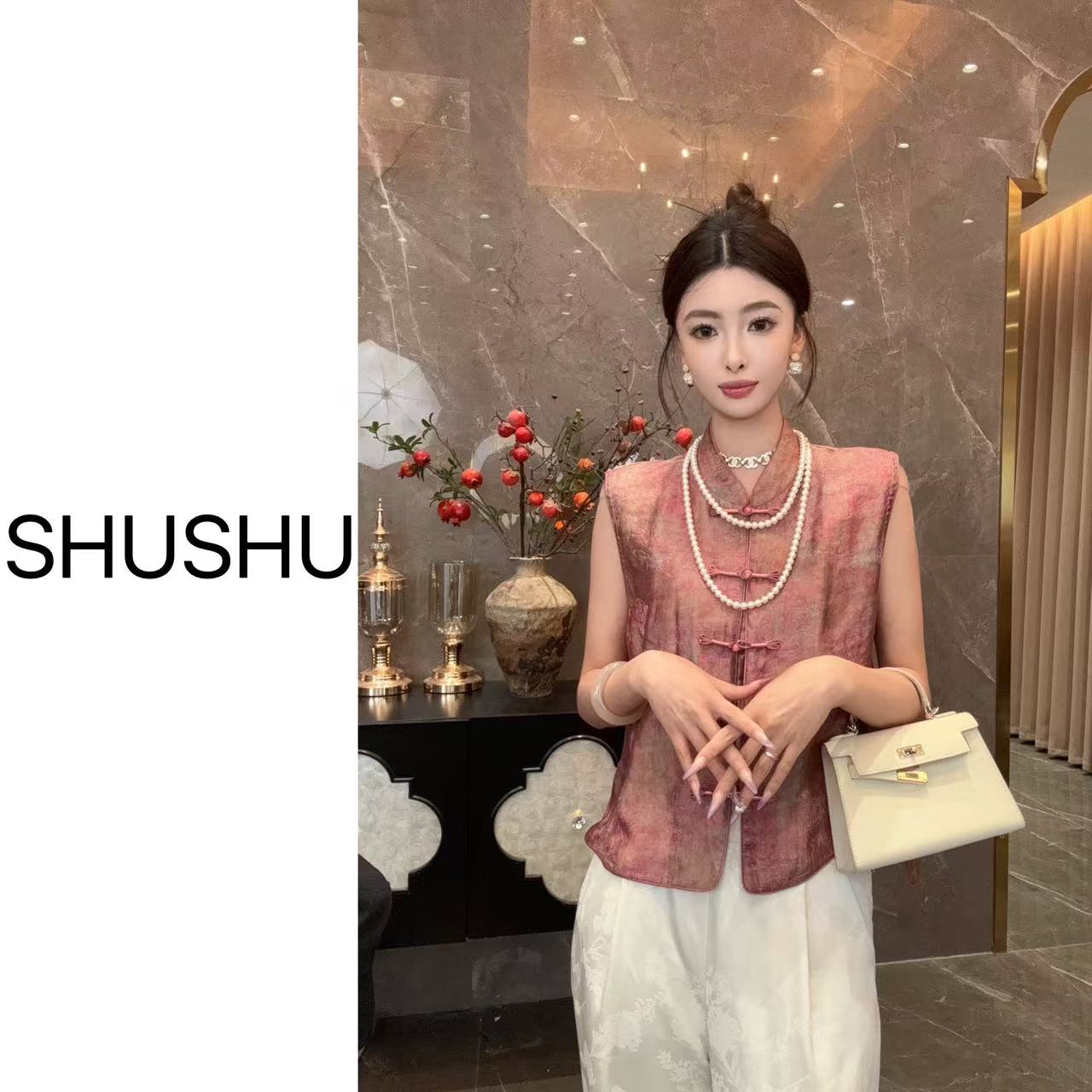 新款【流光似锦】夏季新中式网红时尚气质无袖马甲