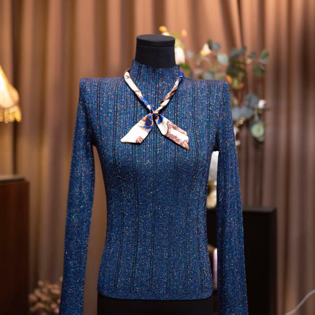 2025冬季新款【璀璨银河】意大利水晶纱 UON0038 女士 长袖 套头衫