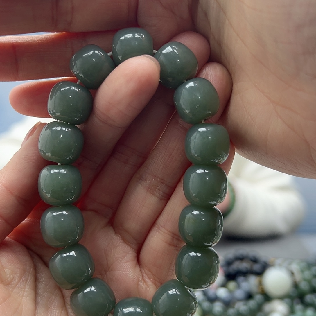 和田玉手串未镶嵌14且末