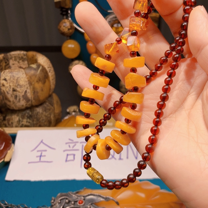 手链琥珀未镶嵌波兰设计款琥珀蜜蜡