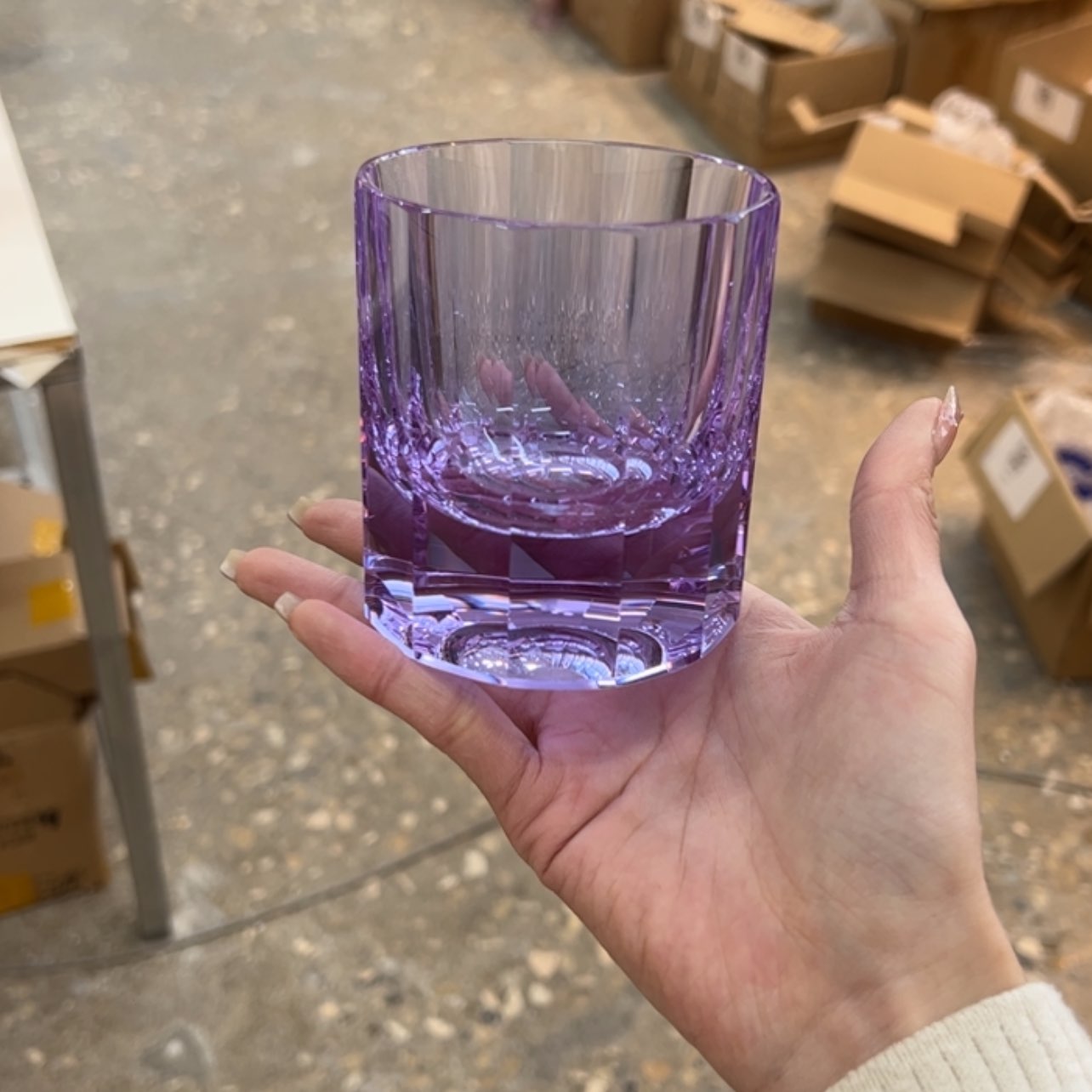 【闪购商品】T****童k9竖纹水晶杯紫色一个