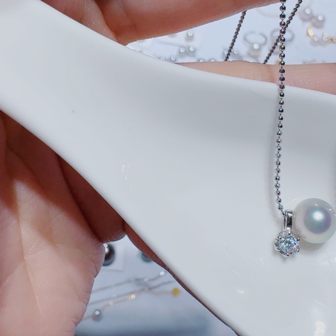 海水珍珠颈饰银S925镶嵌158