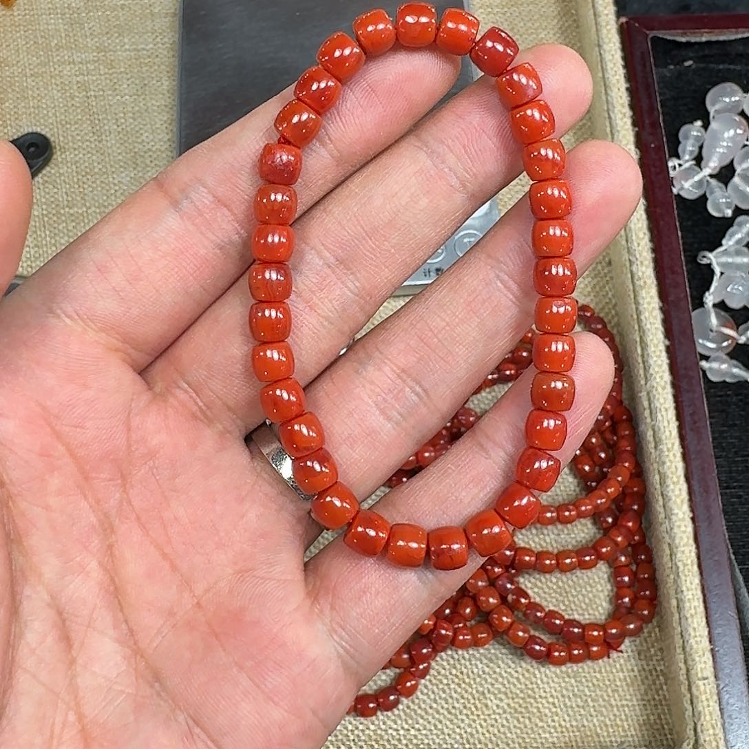手链未镶嵌南红玛瑙原矿南红手串6mm瓦西直切