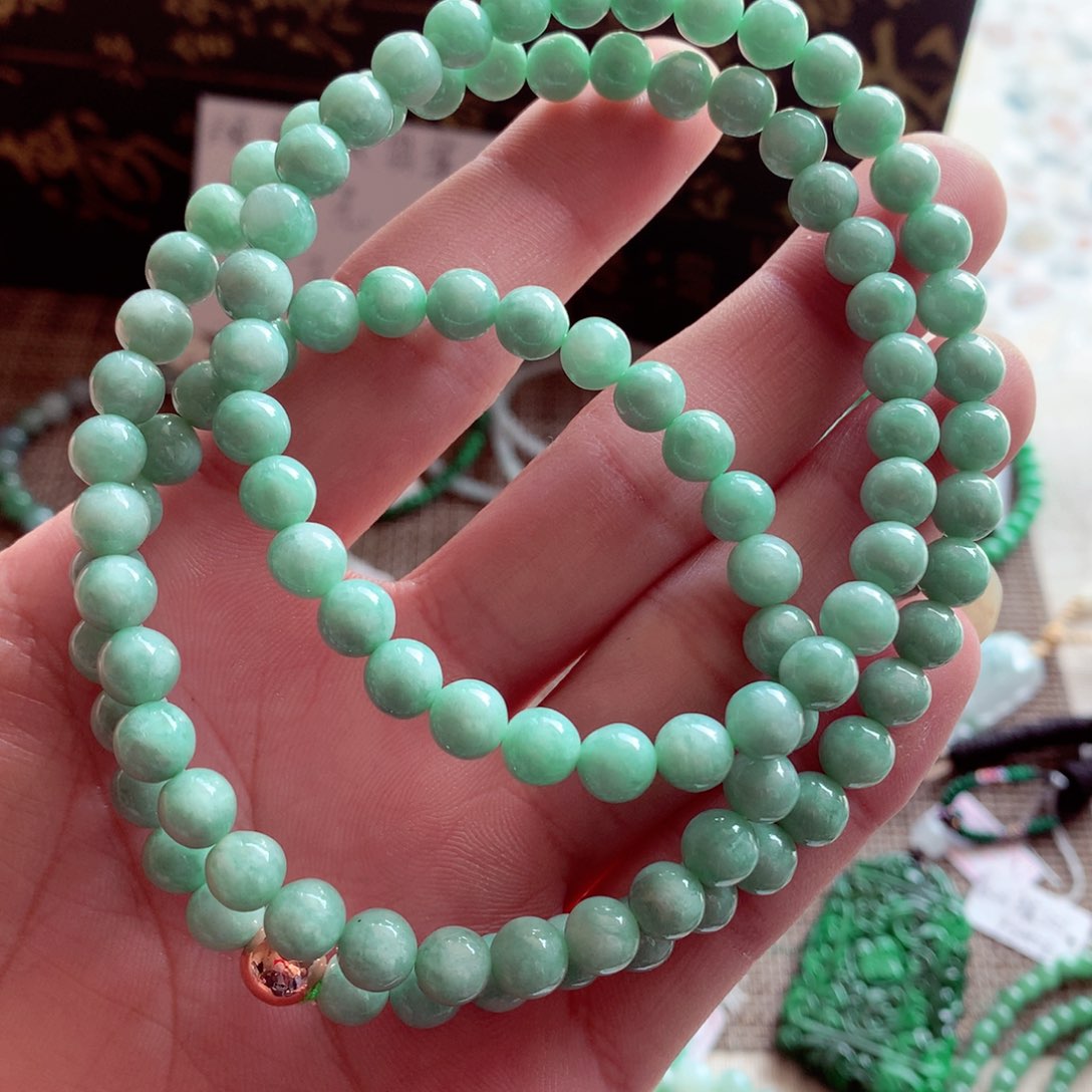 翡翠手链未镶嵌翡翠珠链