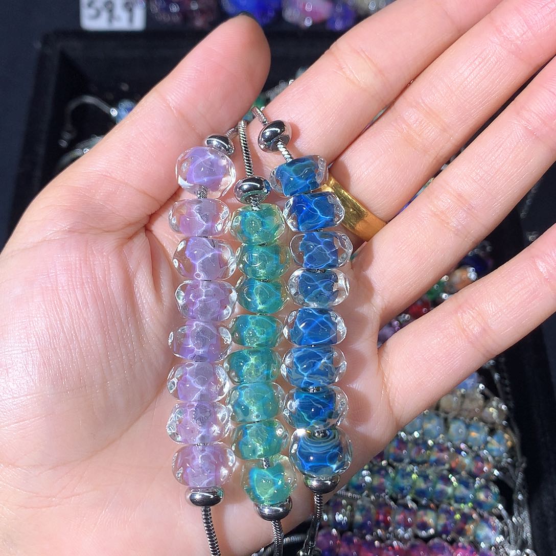 有机玻璃小*草三件套手串