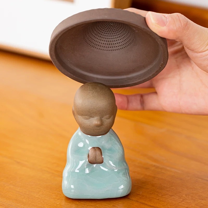 小和尚过滤茶宠摆件c603