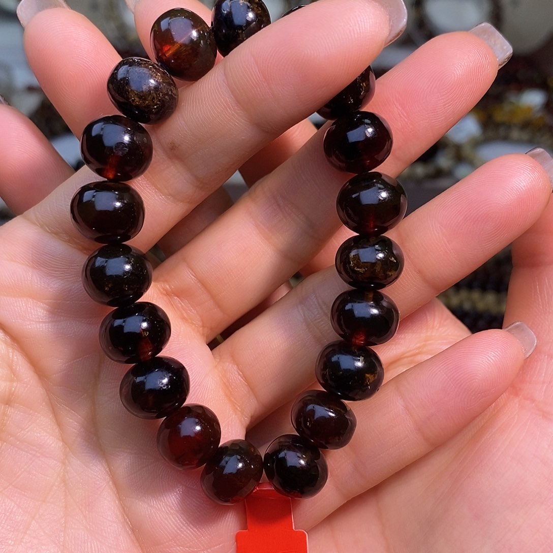 阳***光琥珀未镶嵌手链抚顺琥珀