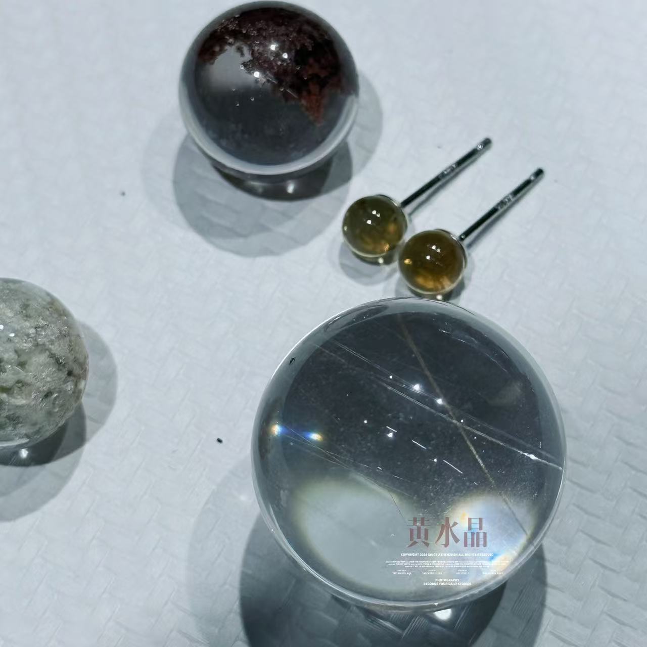 【十六珠宝】黄水晶耳钉设计款CH117多样性发一