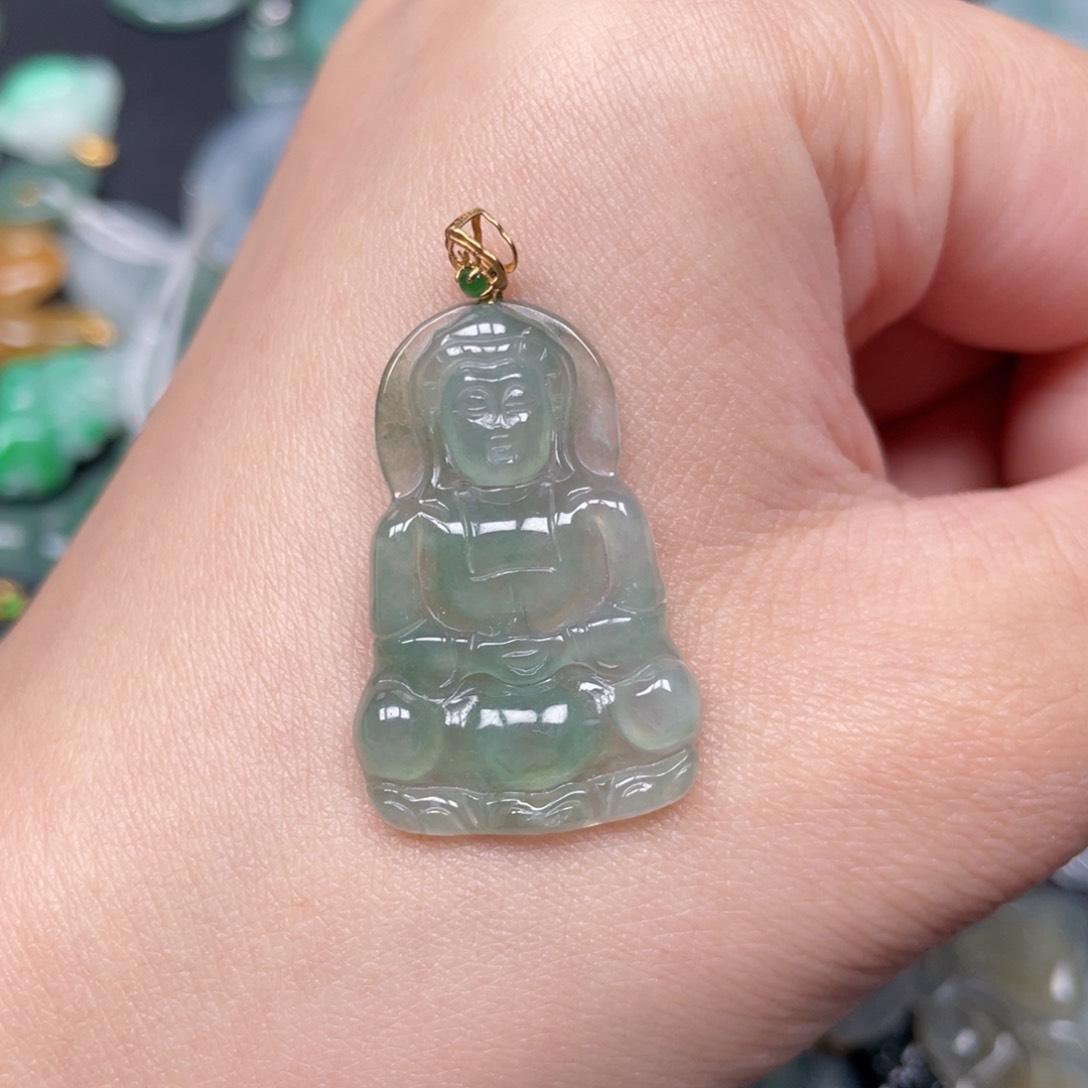 翡翠颈饰18K金镶嵌翡翠