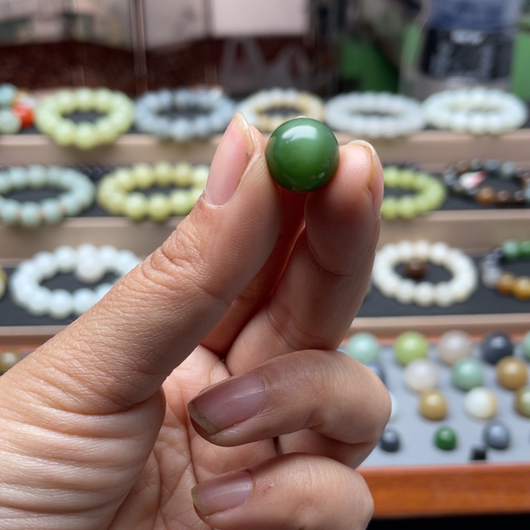 和田玉（碧玉）单珠12未镶嵌