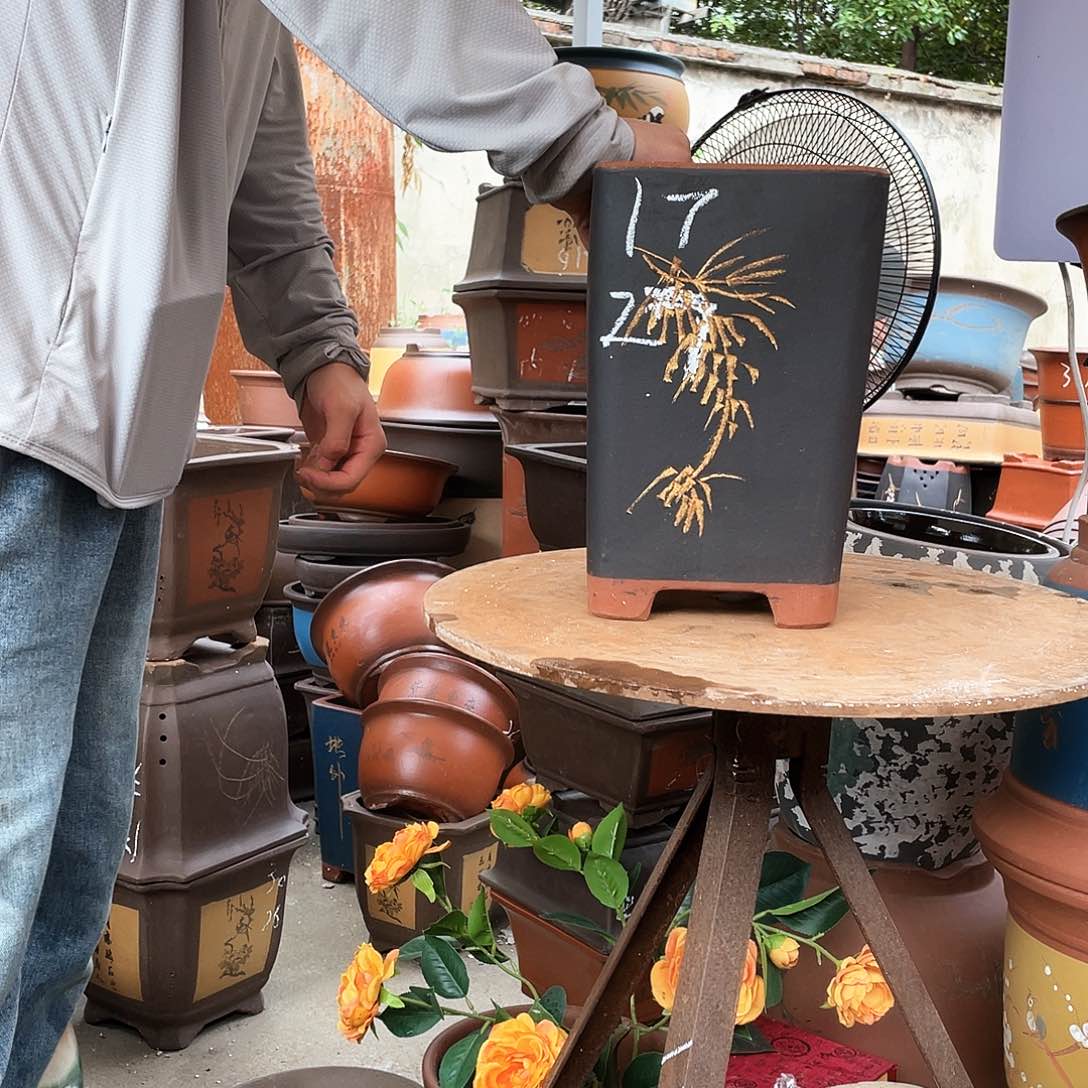 17黑四方花盆紫砂花盆紫砂