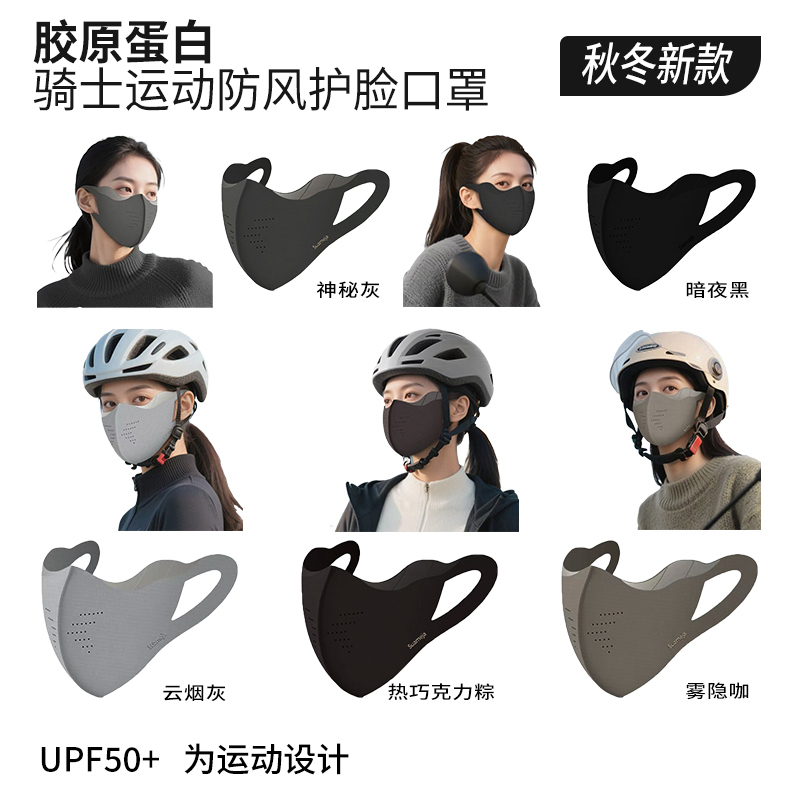 【骑行专用】全新户外骑行运动款口罩防尘防风防晒护脸护眼角立体