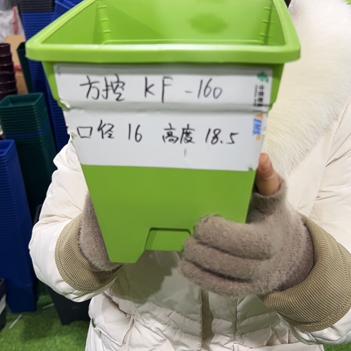 正品方盆口16高28白色带托10只