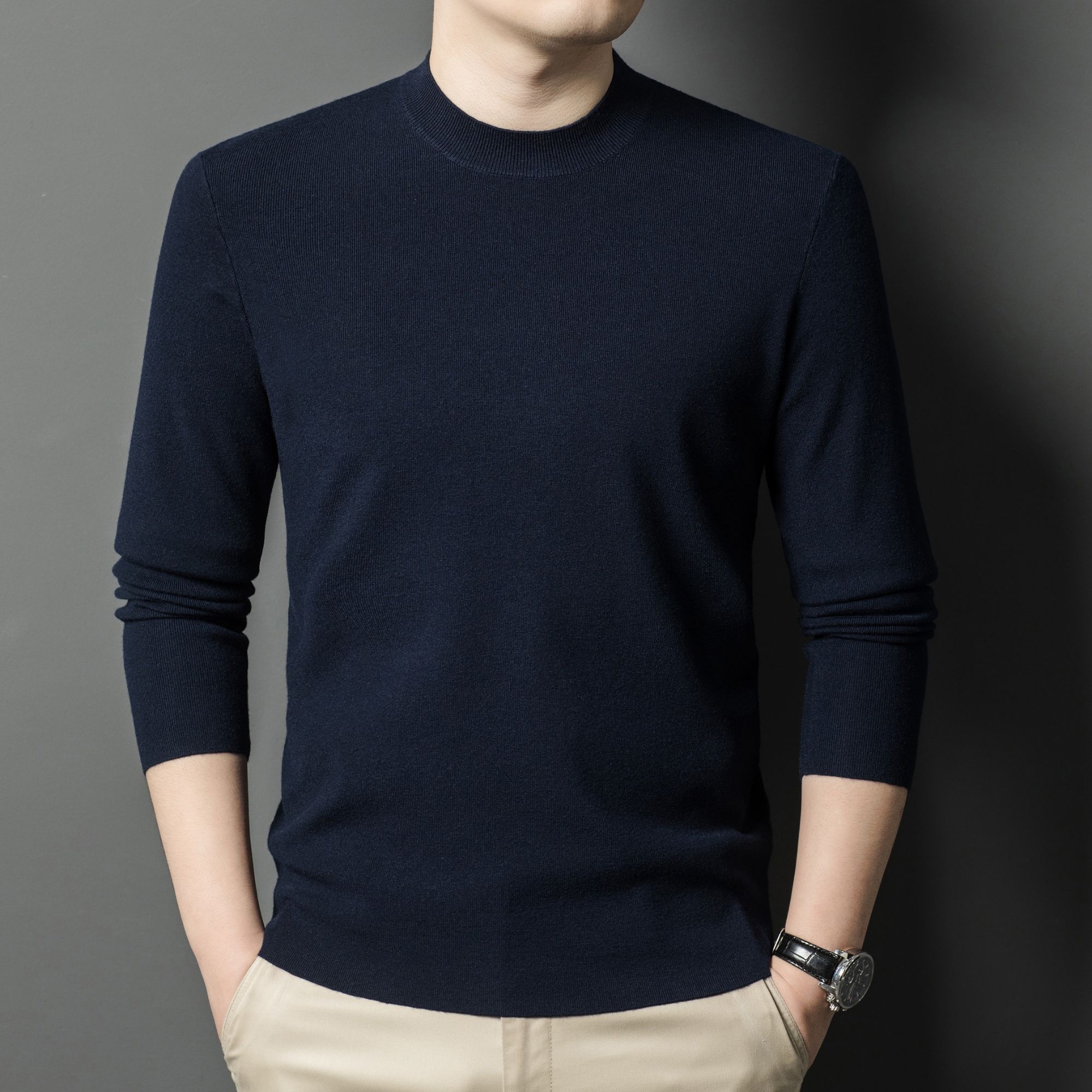 NYKBOOS精仿羊毛衫100%纯羊毛毛衣针织衫中老年上装秋冬打底衫