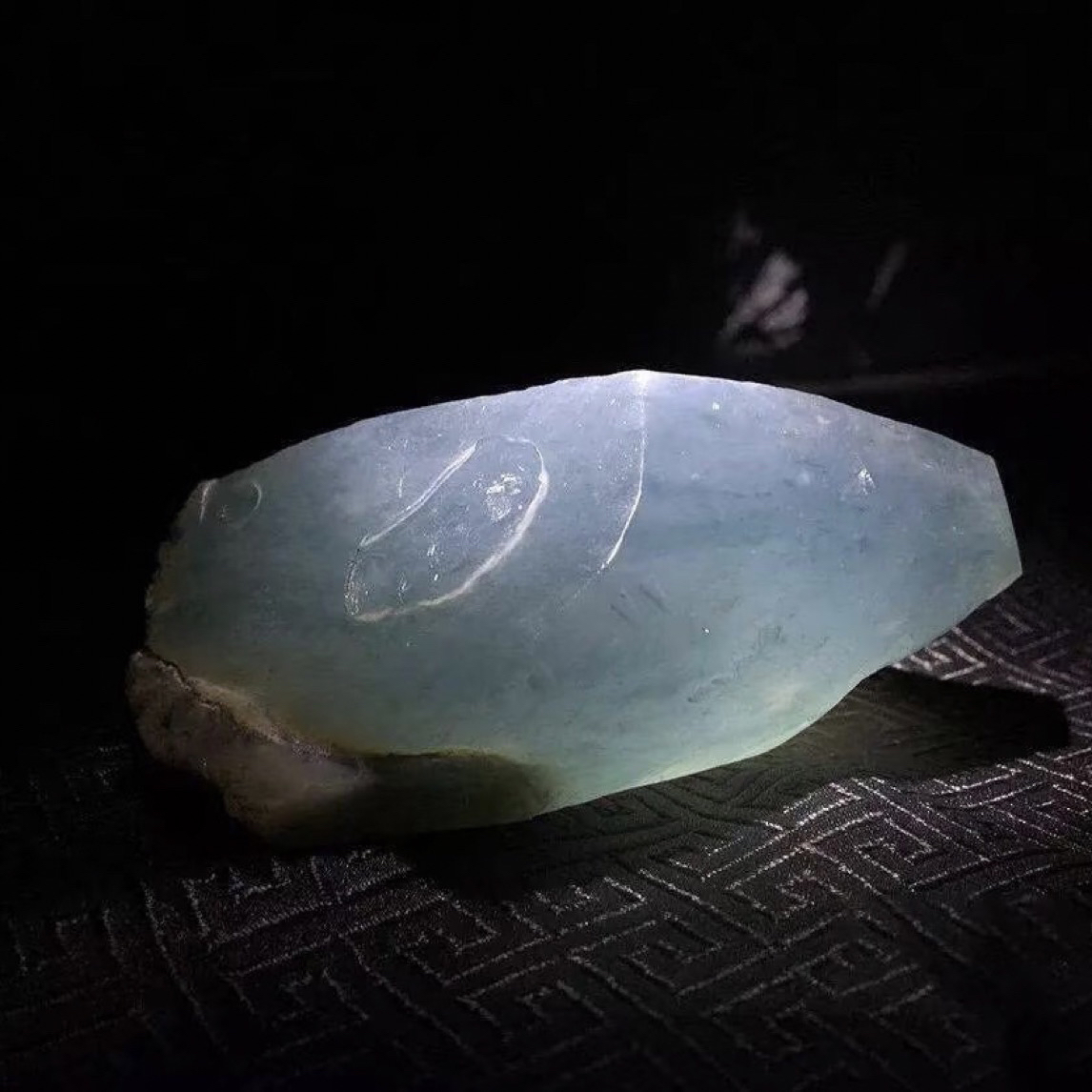 天然A货缅甸翡翠边角料练手料冰透飘绿