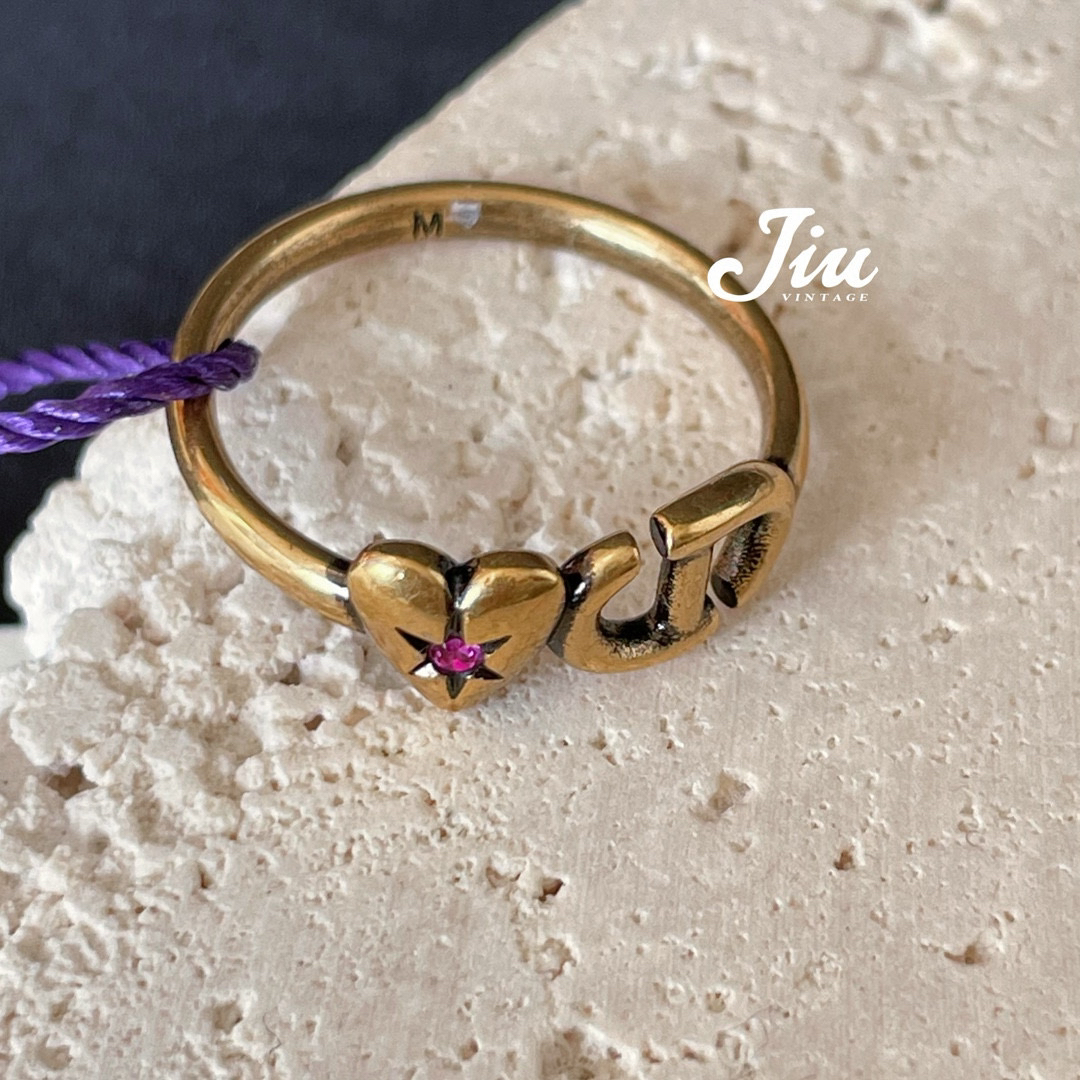 99新 DIOR/迪奥 CD爱心戒指51码BJM11-0494