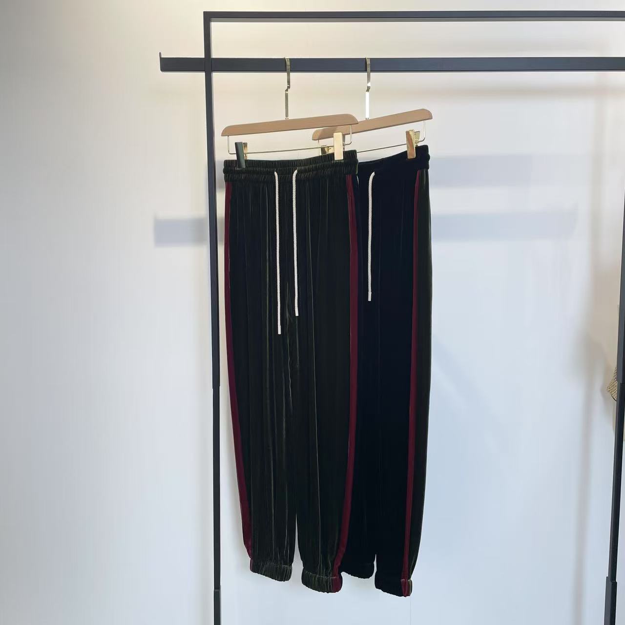 【念念专属】拼边丝绒裤YK2401169