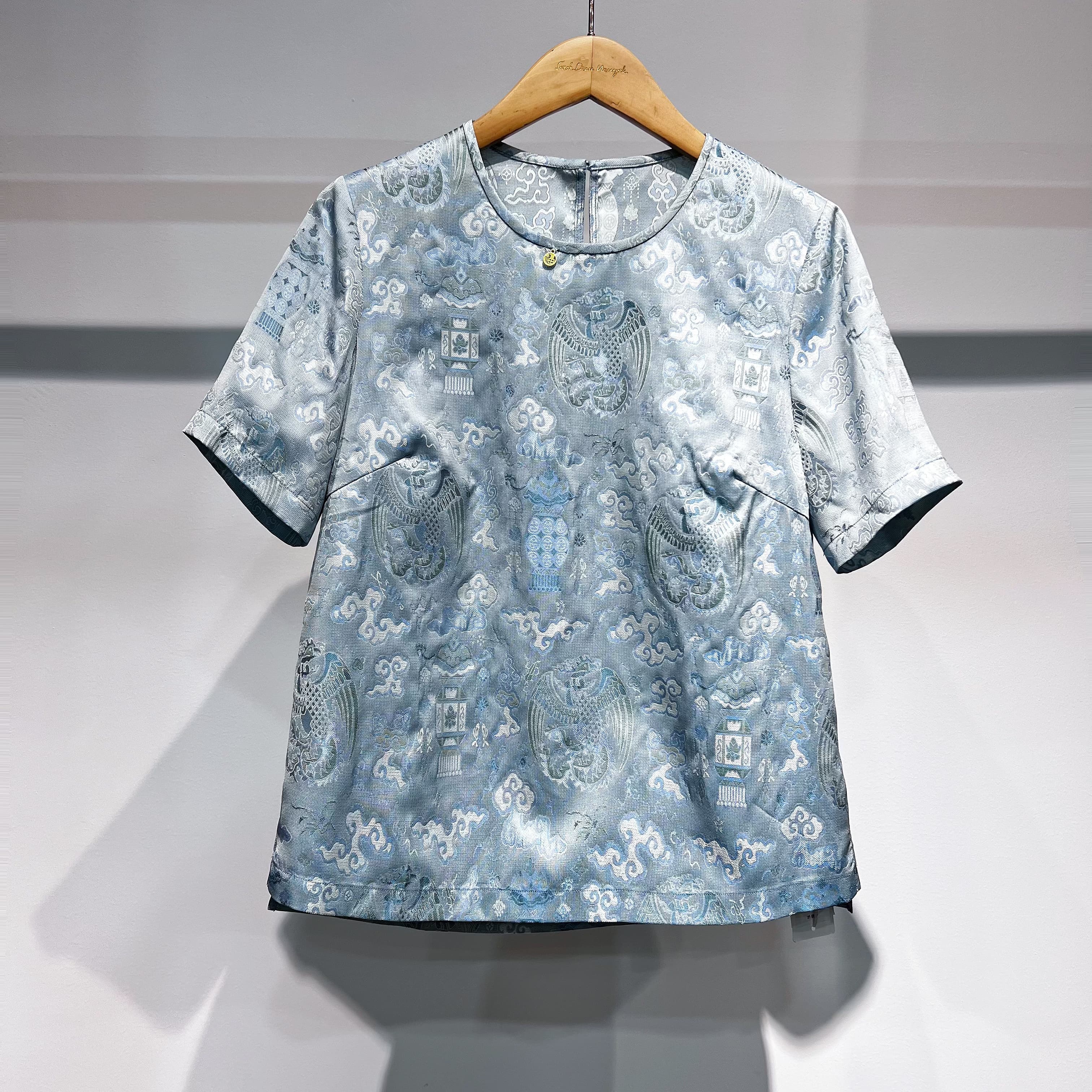 【萨拉迪恩】新中式高端轻奢桑蚕丝醋酸上衣女