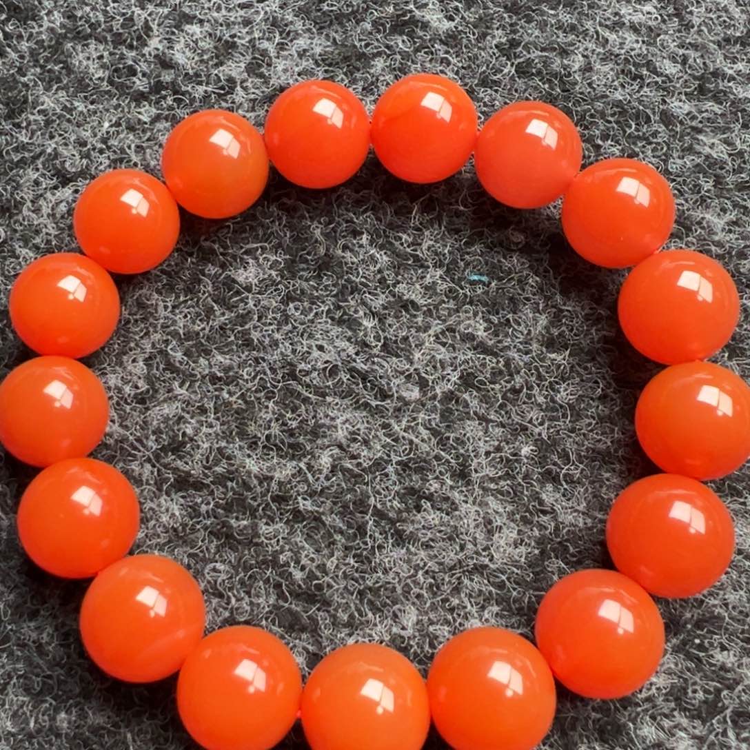 南红玛瑙未镶嵌圆珠12单圈