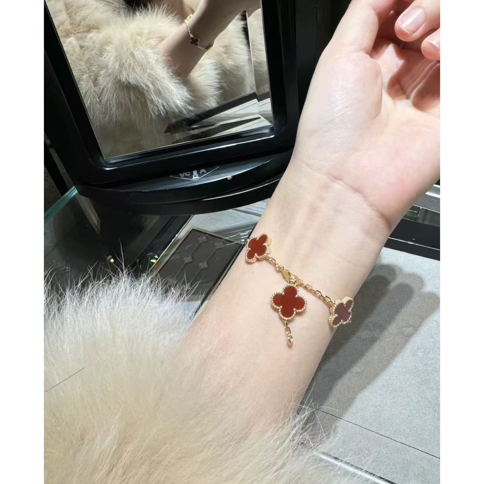 手链 镀18k金 圣诞限定 气质百搭四叶草手链