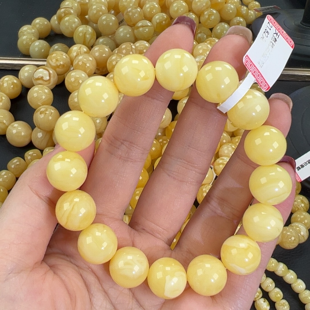 琥珀未镶嵌手链21.8白蜡