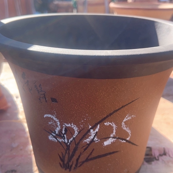 红陶紫砂兰花盆微瑕