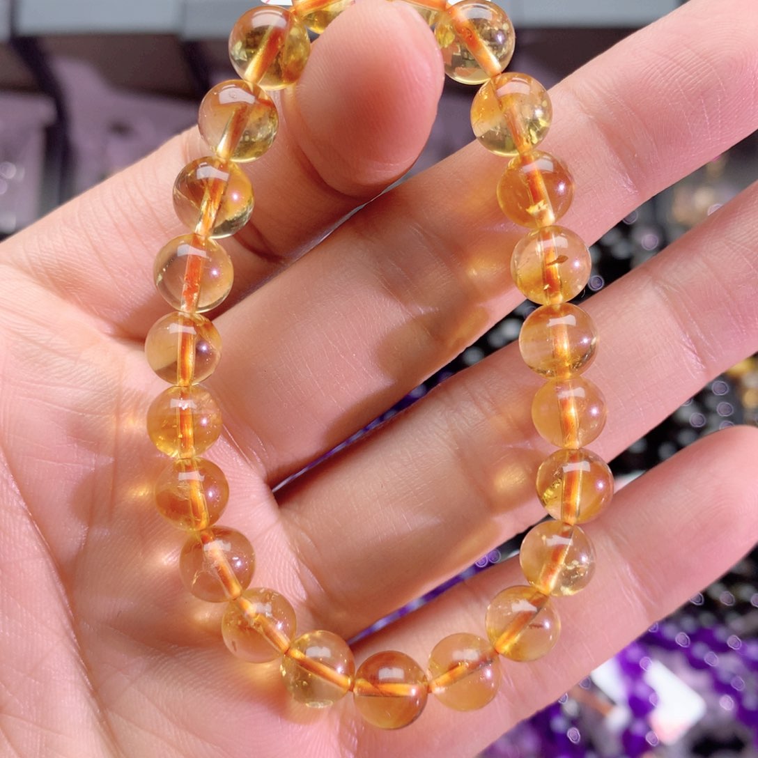 水晶手串未镶嵌黄塔晶手链8+