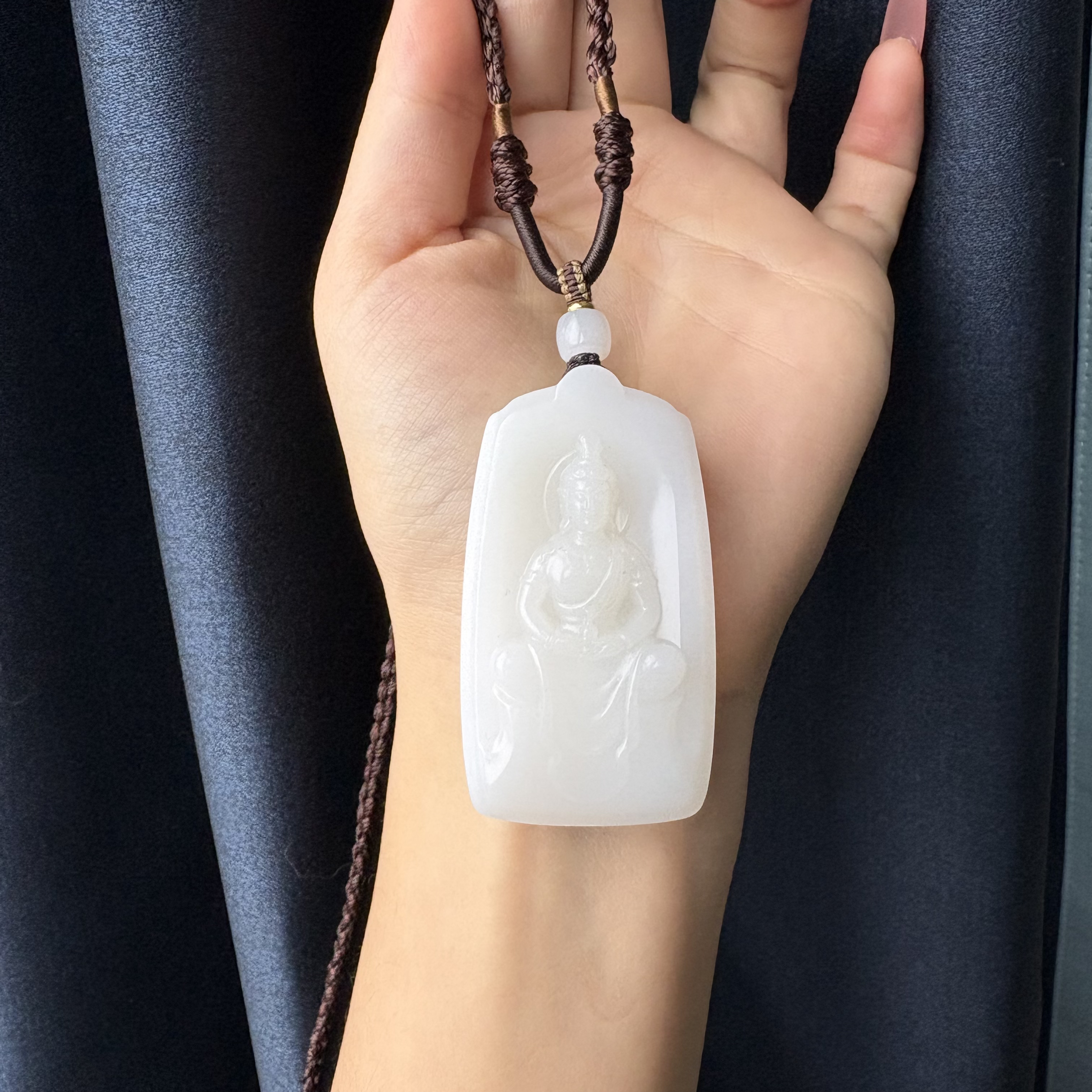 高品质收藏级和田玉净瓶观音 观音牌 羊脂白油润熟糯  保真和田玉