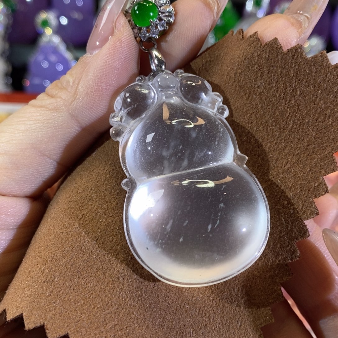 石英质玉银S925镶嵌颈饰