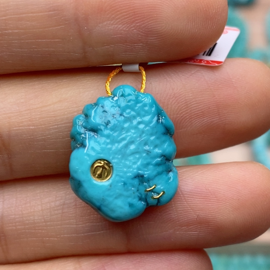 绿松石珠宝奇石18K金镶嵌