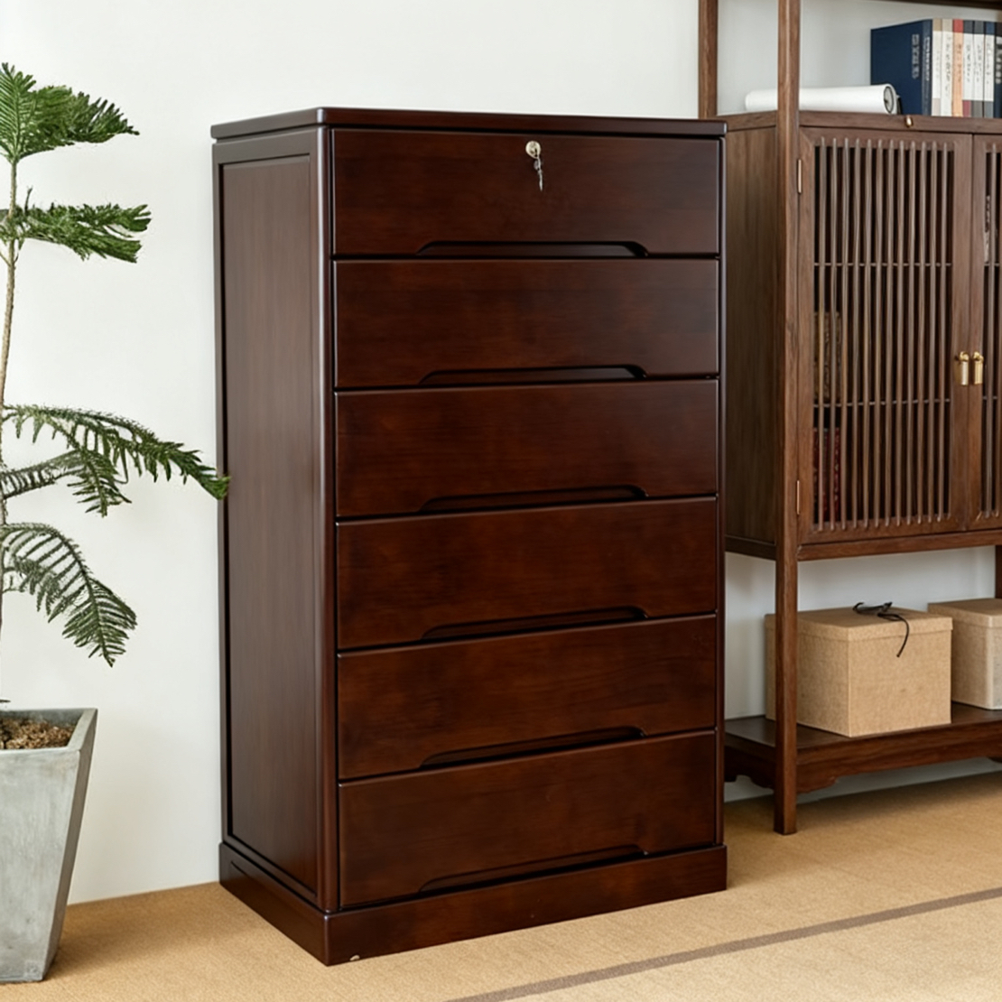 轻奢整理柜抽屉式简约移动简约风斗柜靠墙实木储物柜