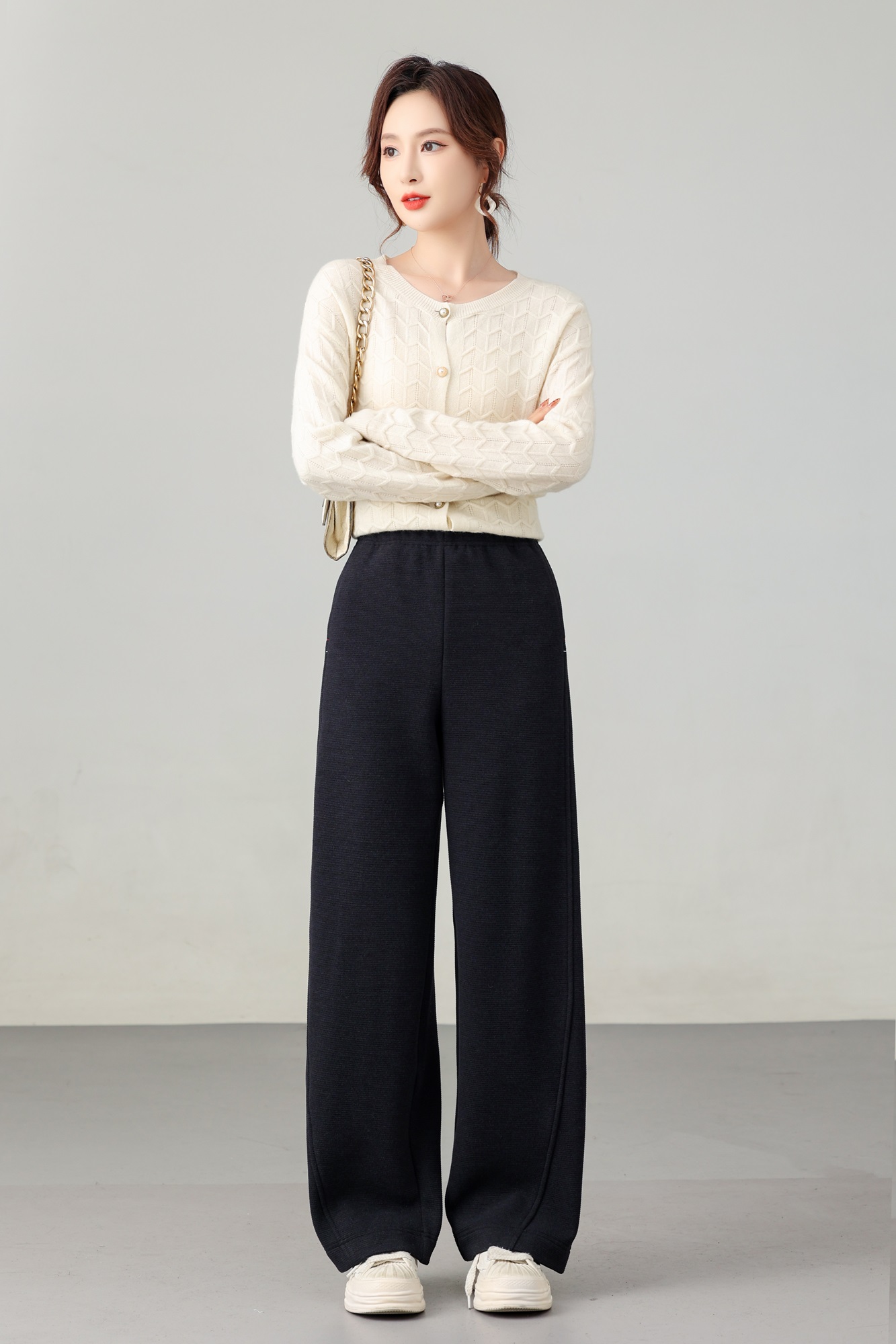 COCO NOTES【保暖仙裤】ML6830羊毛简约时尚显瘦阔腿裤