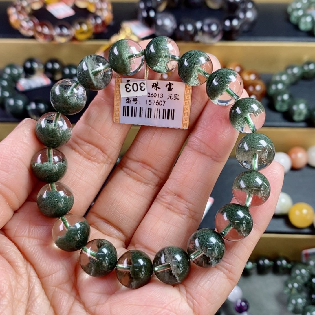 水晶手链未镶嵌猫**喵绿幽灵手链157607