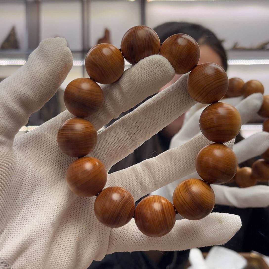 柏木（崖柏）手串/手链20红油蚕丝纹泥膏香料43.6药