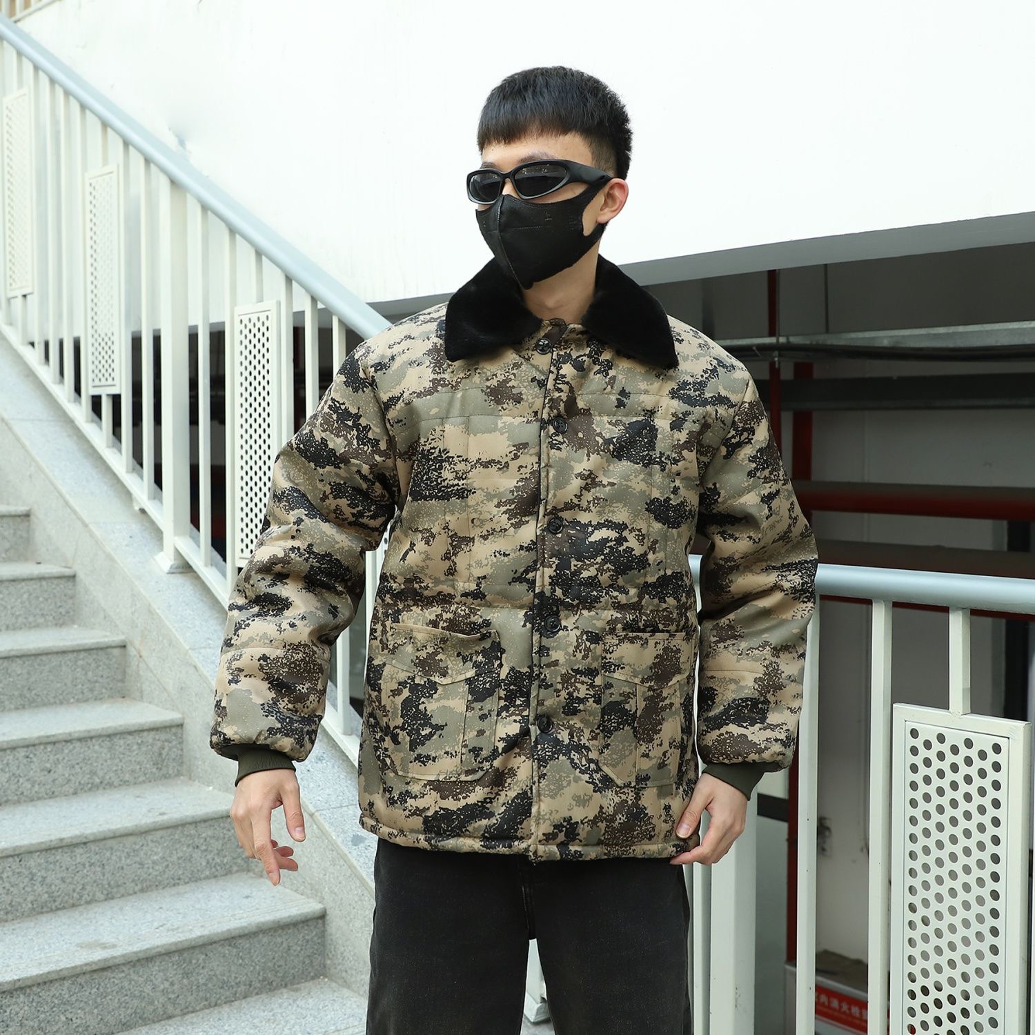 迷彩棉服棉大衣加厚棉衣冬季冷库防寒服防风劳保防水工作服棉袄