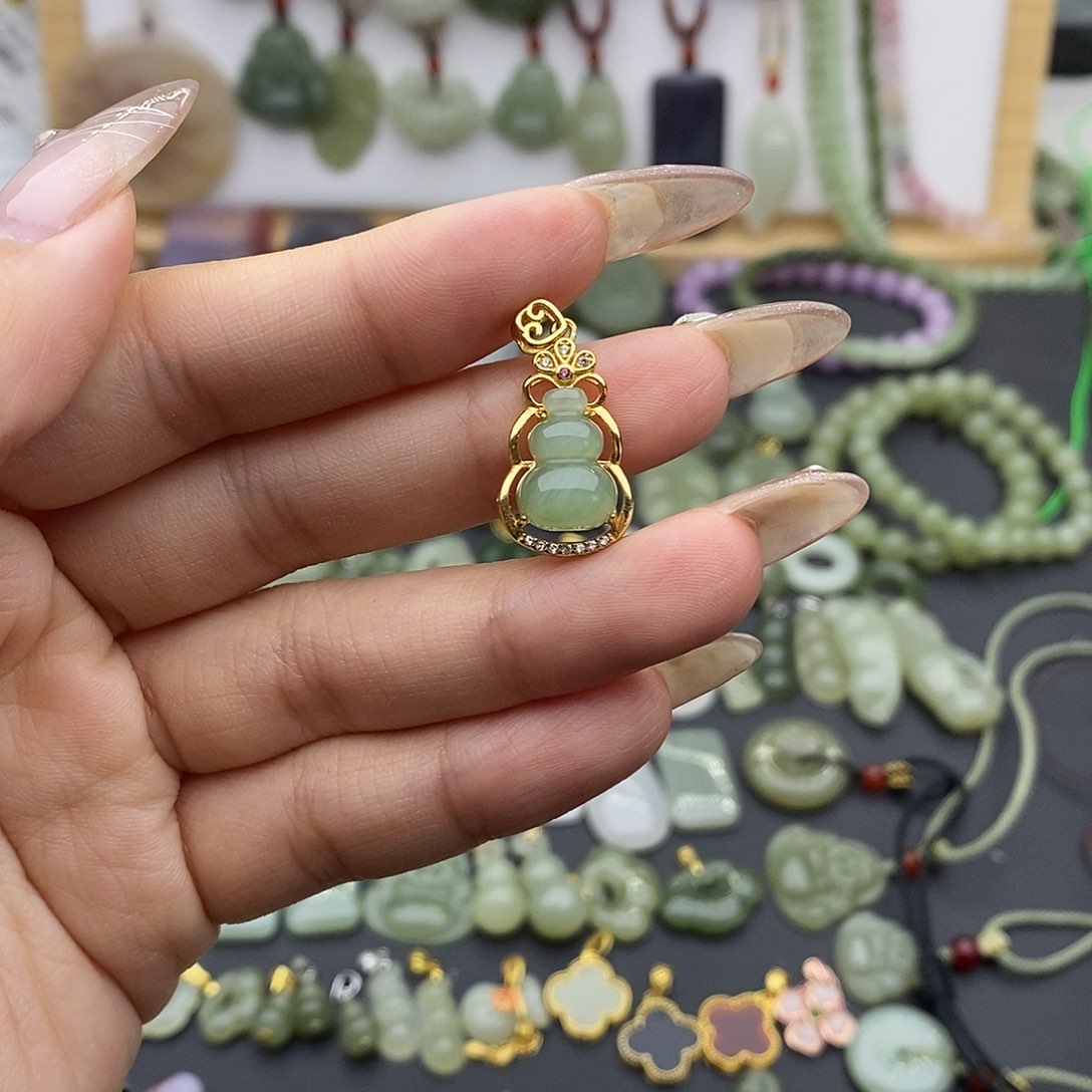 和田玉吊坠(不含链)银S925镶嵌