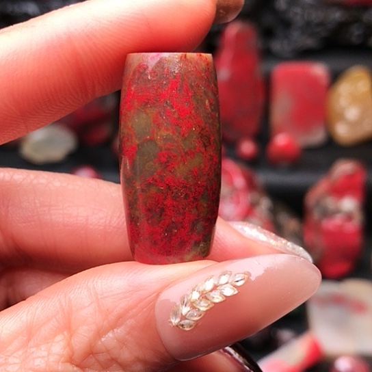 昌化石昌化鸡血石桶珠